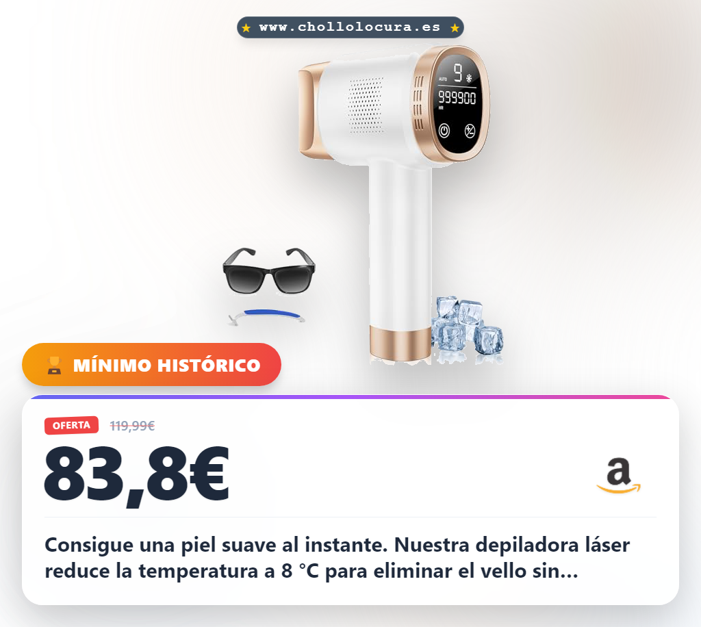 Llévate la depiladora láser 21J con luz roja y enfriamiento a 8 °C al mejor precio para piel suave en oferta histórica al instante.