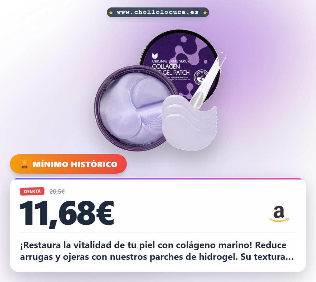 Encuentra los parches de gel Mizon con colágeno marino ultraadhesivo para combatir las ojeras a precio de chollo y rejuvenecer tu piel.