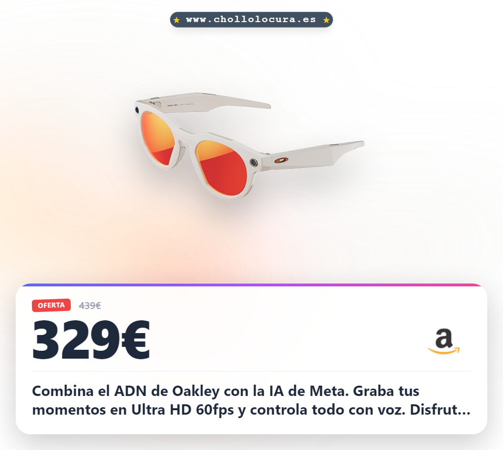 Descubre las gafas Oakley Meta HSTN con IA: cámara 12MP, video 60fps y lentes Prizm™ Ruby en oferta