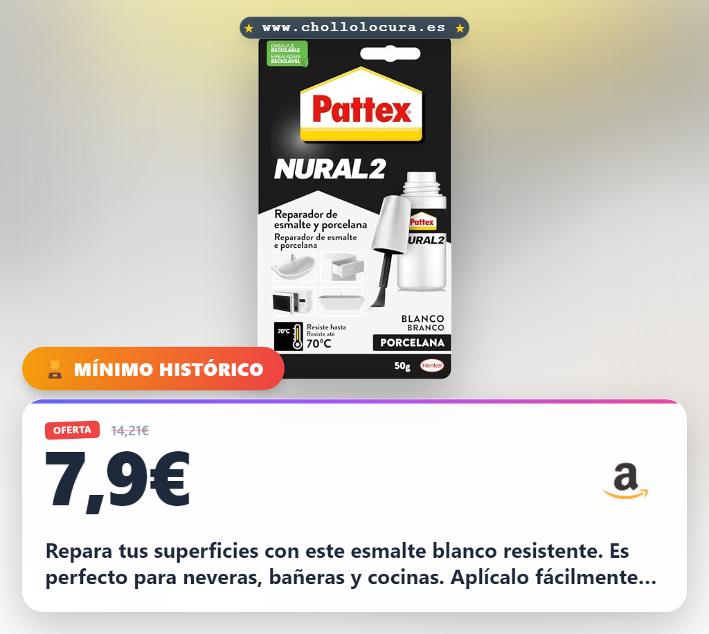 Encuentra el esmalte blanco Pattex Nural 2 para reparar neveras y bañeras al mejor precio de oferta
