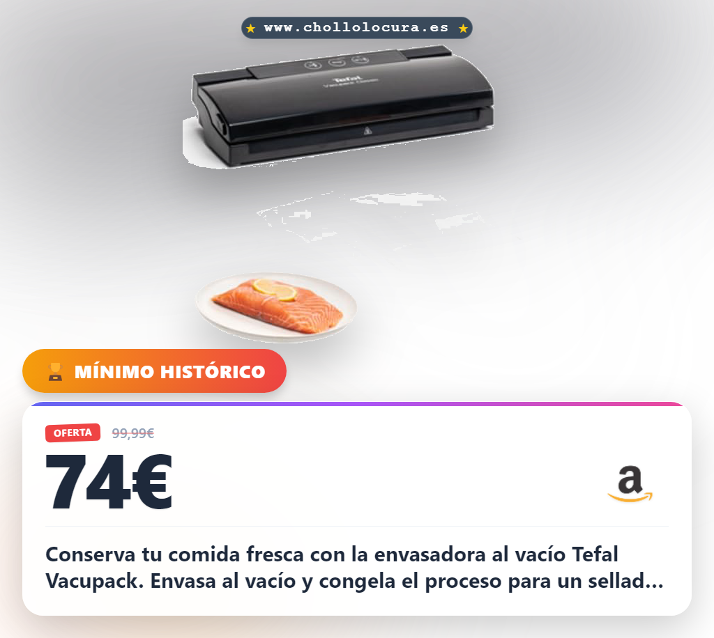 Aprovecha la envasadora al vacío Tefal Vacupack clásico con 18 bolsas para conservar tu comida fresca