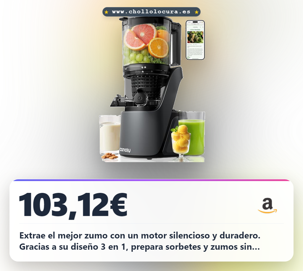 Consigue el exprimidor Canoly de presión en frío de 6 pulgadas con doble filtro y motor AC.