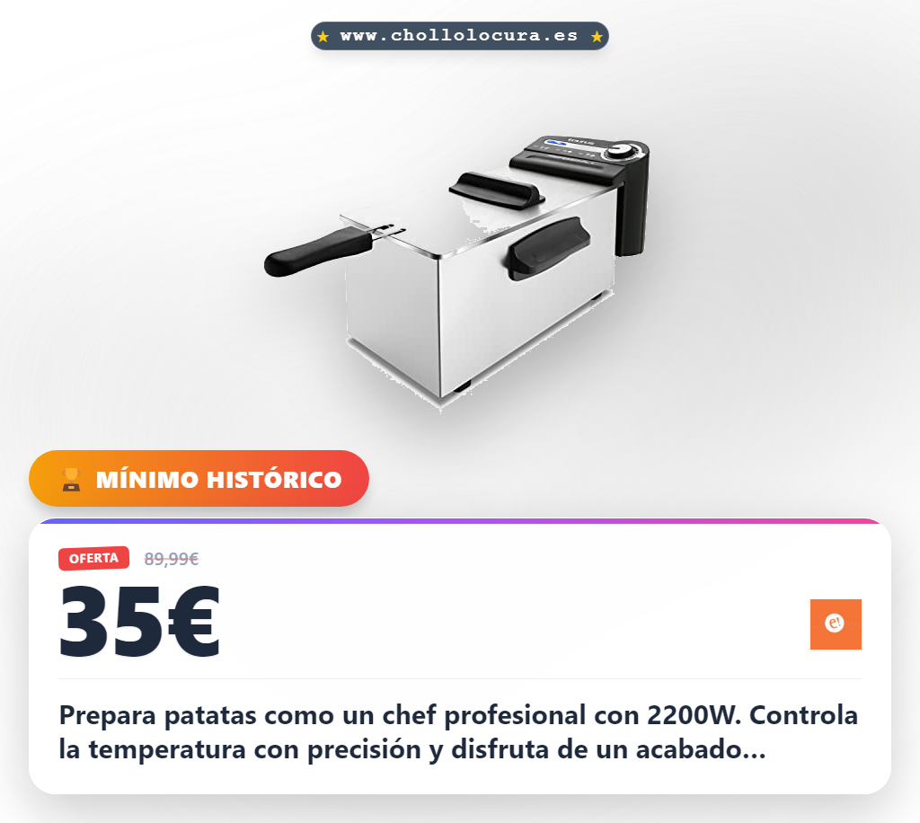 Aprovecha la freidora de aceite Taurus Professional 4 con 2200W y panel de acero inoxidable en oferta