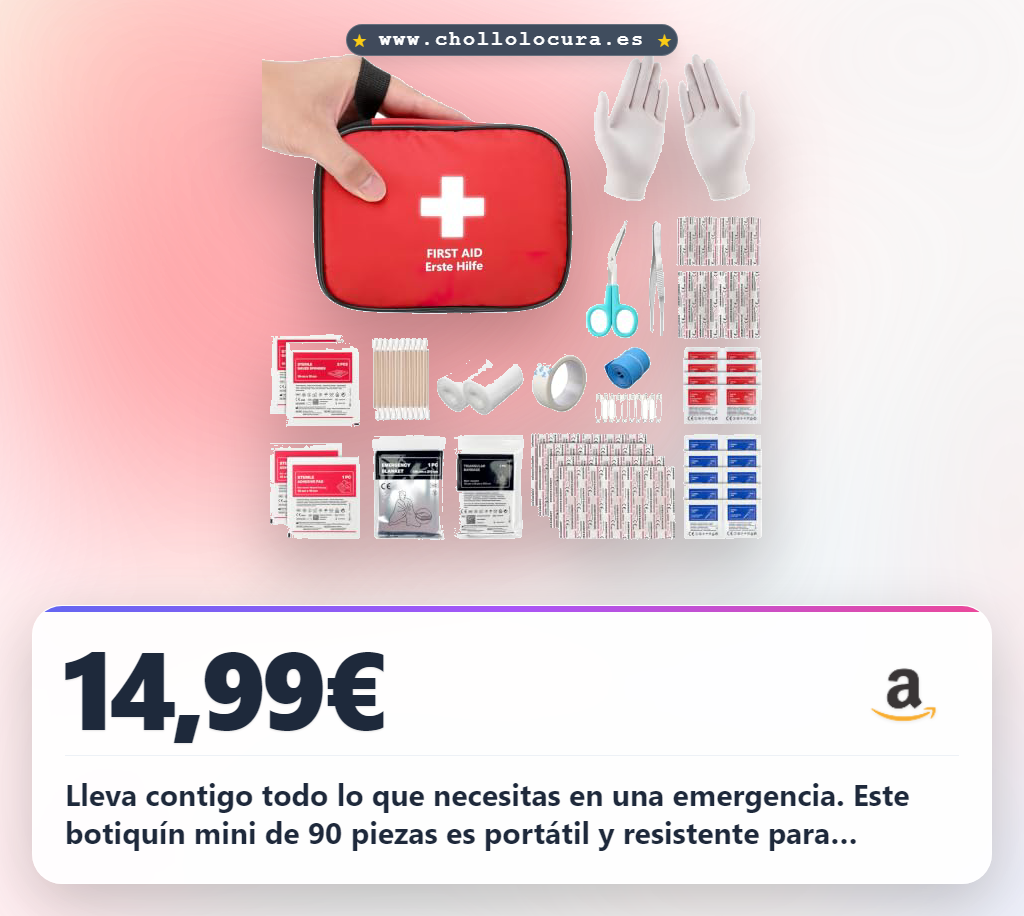 Consigue el mini botiquín de primeros auxilios 90 piezas resistente al agua para acampar y viajes