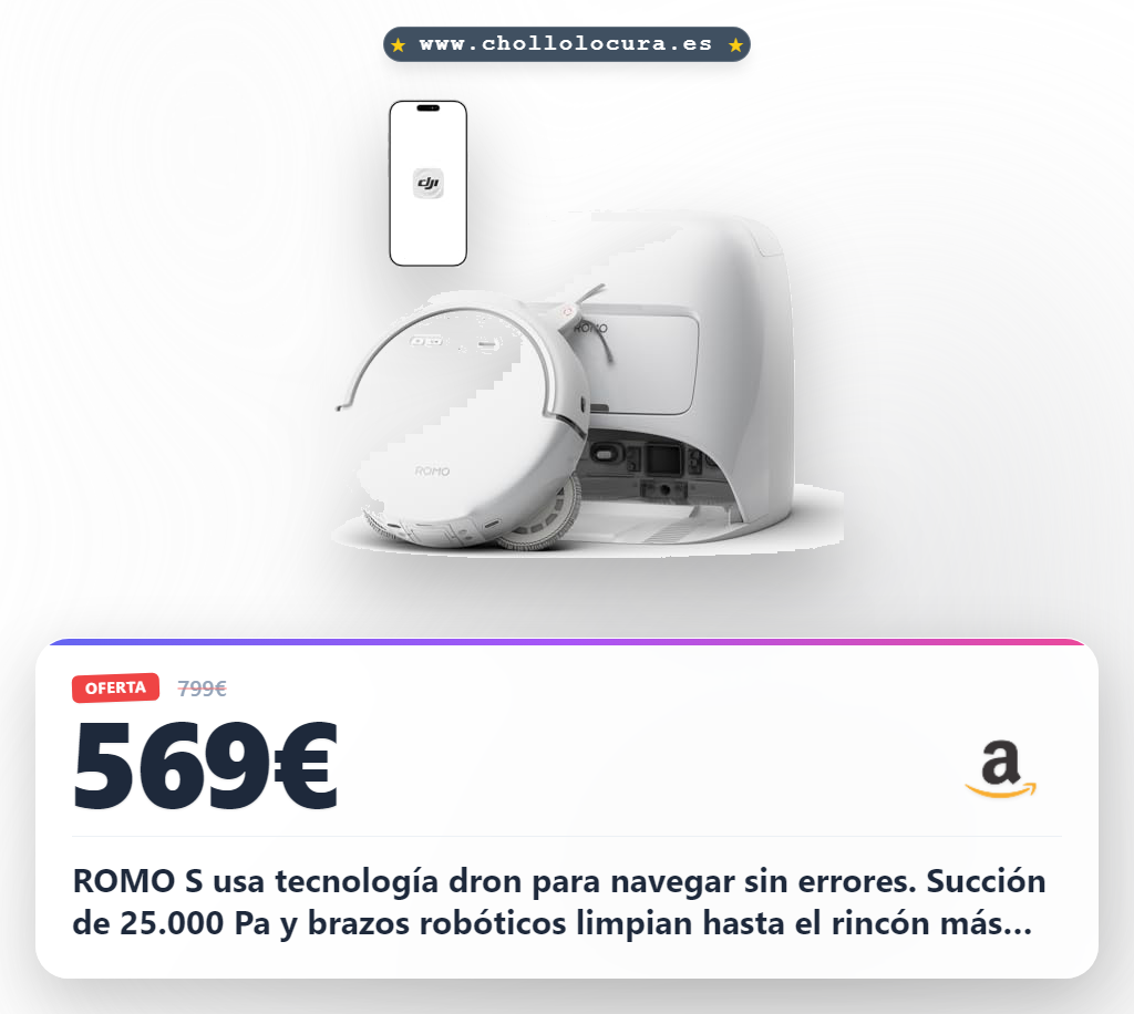 Adquiere el DJI Romo S Robot Aspirador y Mopa con detección dron y autolimpieza al mejor precio