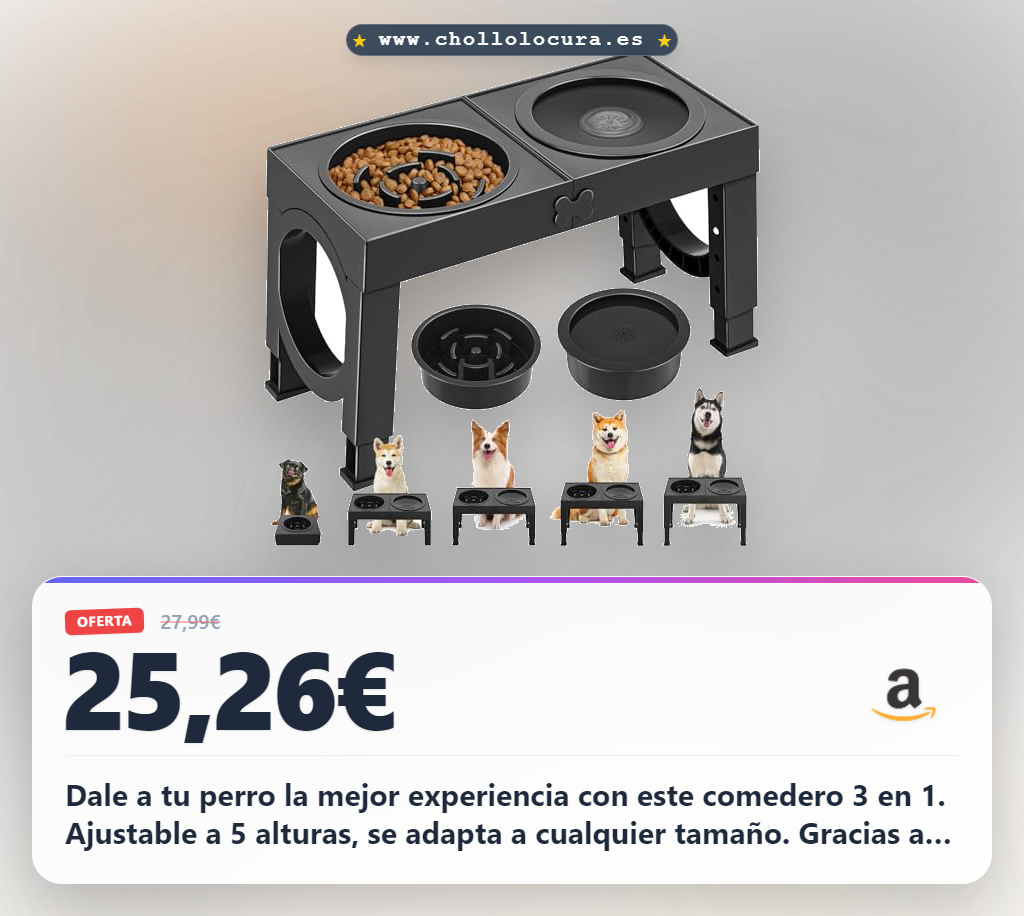 Consigue el comedero X XBEN 3 en 1 elevado de 5 alturas y plegable para perros grandes al mejor precio del año al instante.
