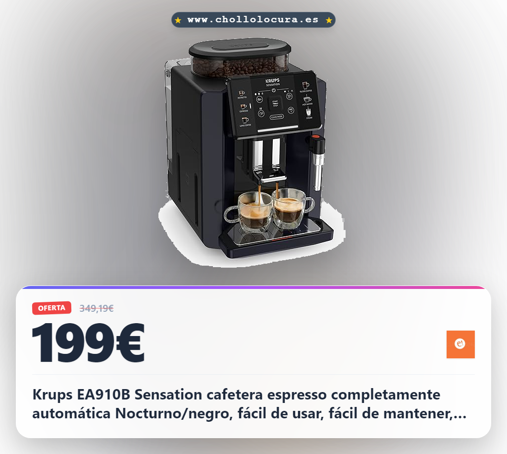 Krups EA910B Sensation cafetera espresso completamente automática Nocturno/negro, fácil de usar, fácil de mantener, alertas de iluminación, limpieza conveniente, ajustes personalizados