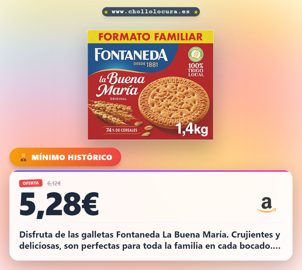 Disfruta de las Galletas Fontaneda La Buena María crujientes y deliciosas para toda la familia al mejor precio