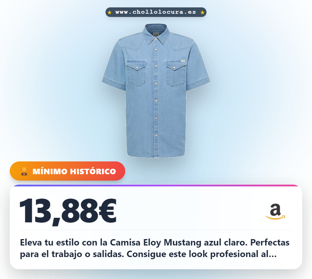 Eleva tu estilo con la Camisa Eloy Mustang azul claro. Perfectas para el trabajo o salidas. Consigue este look profesional al mejor precio.