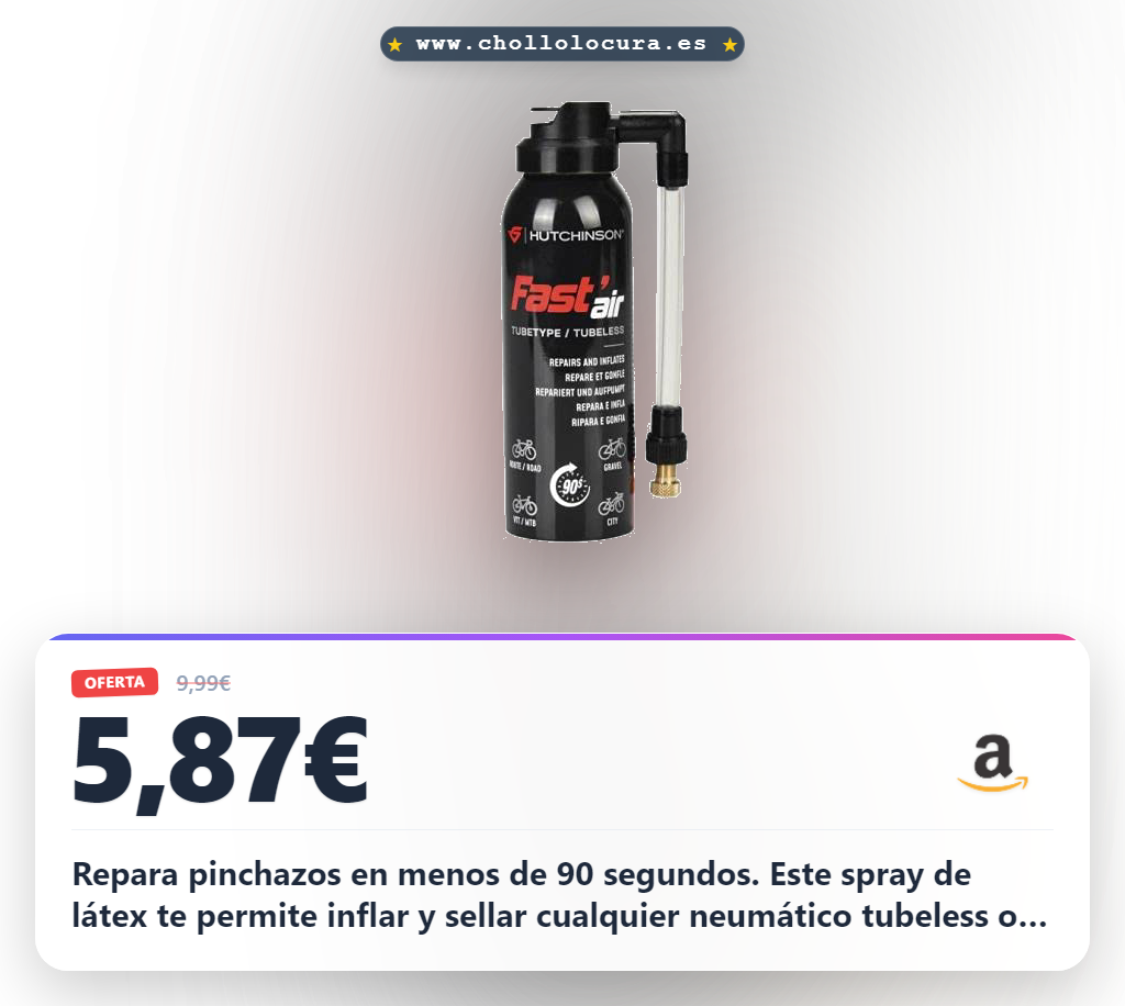 Aprovecha el spray reparador Fast'Air para pinchazos tubeless y tubetype. Repara en 90 segundos al mejor precio