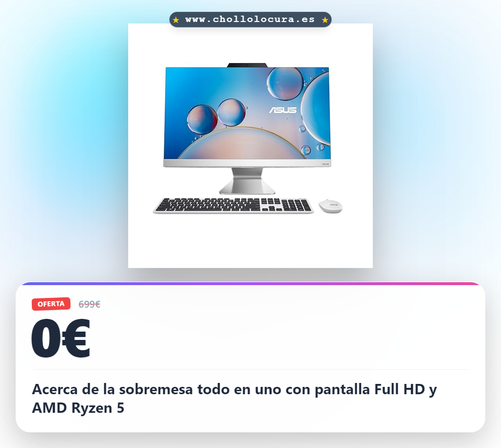 Acerca de la sobremesa todo en uno con pantalla Full HD y AMD Ryzen 5