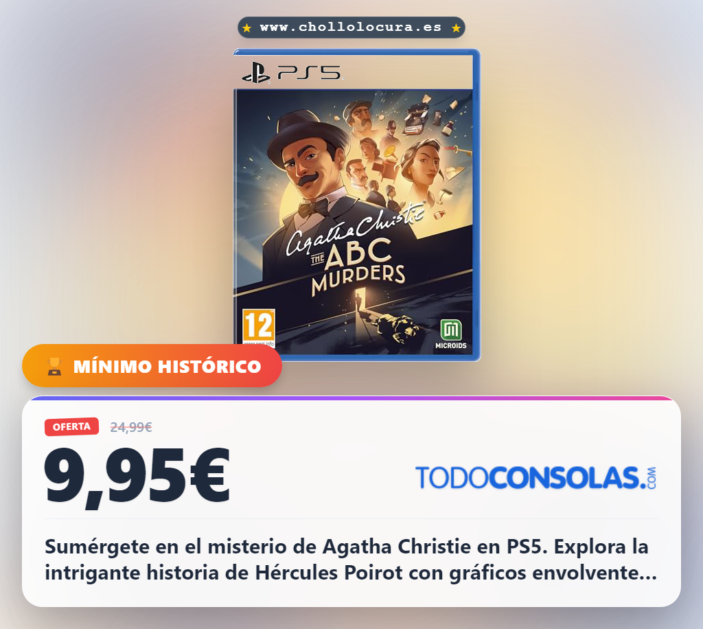 Consigue The ABC Murders en PS5 y sumérgete en el misterio de Agatha Christie con Hércules Poirot. Gráficos envolventes.