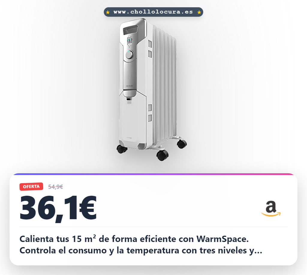 Aprovecha el radiador ReadyWarm 7000 Space con sistema de seguridad y bajo consumo al mejor precio