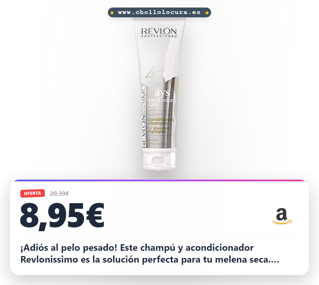 Consigue el acondicionador Revlonissimo 45 Days sin sulfatos. Deja tu cabello ligero y con reflejos stunning al mejor precio