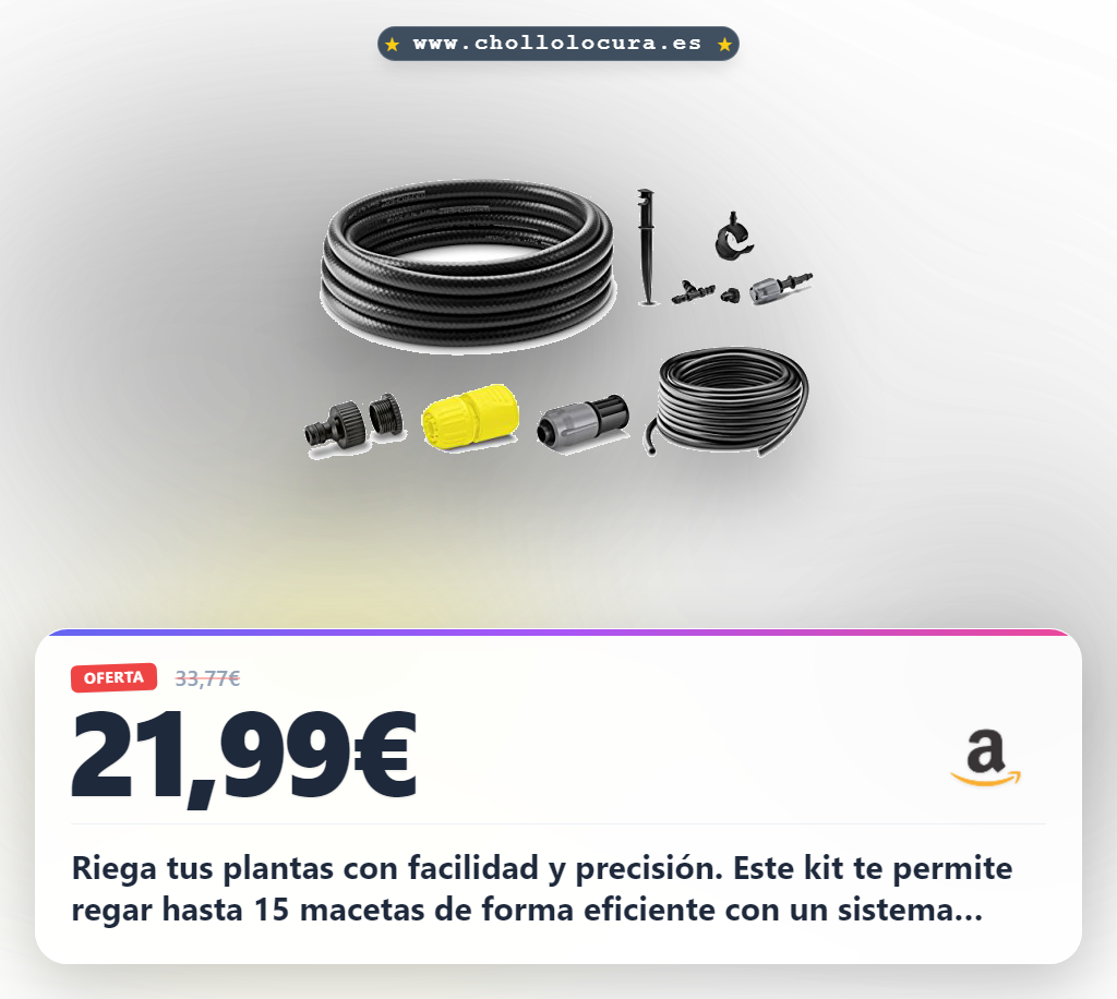 Aprovecha el kit de riego por goteo Kärcher KRS para terrazas y macetas con sistema patentado al mejor precio