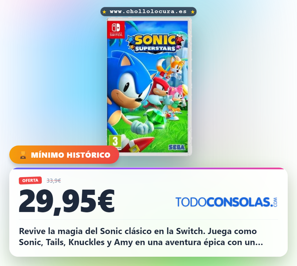 Encuentra SEGA Sonic Superstars para Nintendo Switch con 4 jugadores y Esmeraldas del Caos al mejor precio