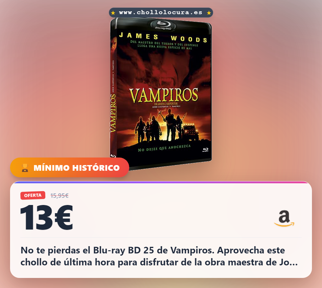 Ahorra en el Blu-ray BD 25 de Vampiros de John Carpenter con descuento histórico al mejor precio