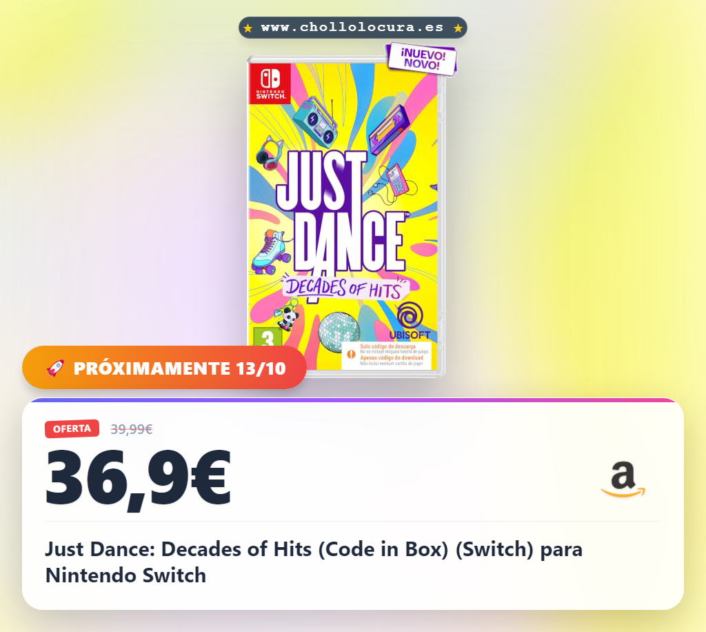 Just Dance: Decades of Hits (Code in Box) (Switch) para Nintendo Switch