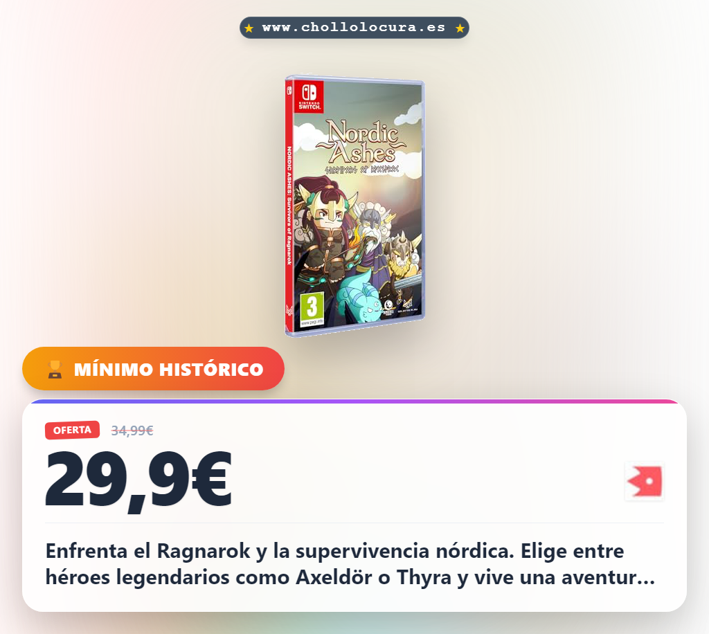 Consigue Nordic Ashes Supervivencia nórdica y Ragnarok en Nintendo Switch al mejor precio de oferta
