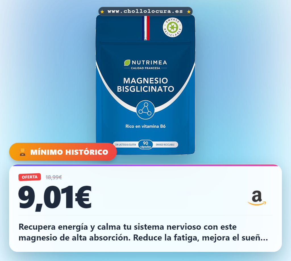 Recupera energía y calma tu sistema nervioso con este magnesio de alta absorción. Reduce la fatiga, mejora el sueño y relaja tus músculos para una mejor calidad de vida. Su fórmula vegana y pura te garantiza bienestar y vitalidad.