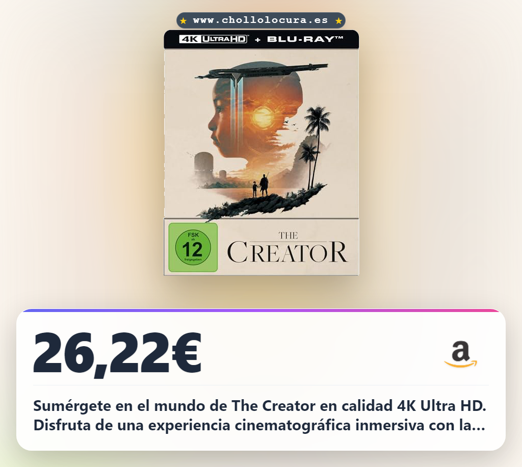Aprovecha The Creator 4K Ultra HD en Blu-ray y disfruta esta película física en oferta histórica