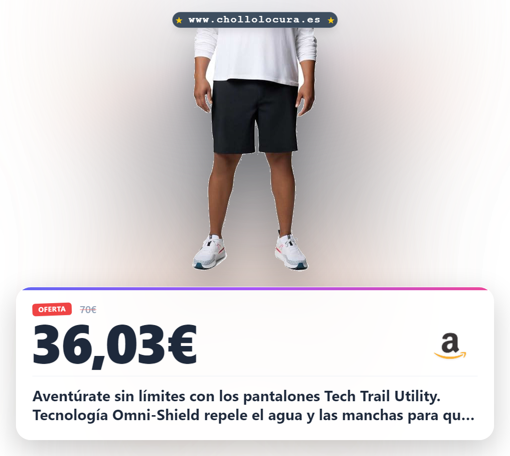 Aprovecha los pantalones cortos Columbia Tech Trail Utility con tecnología Omni-Shield para el agua y la movilidad