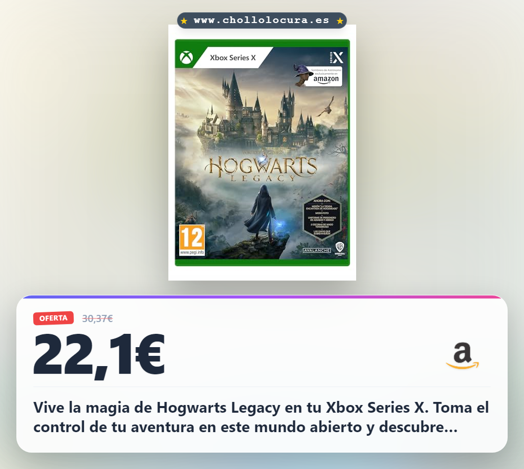 Consigue Hogwarts Legacy Xbox Series X Edición Exclusiva Amazon con montura de hipogrifo y poción Felix Felicis