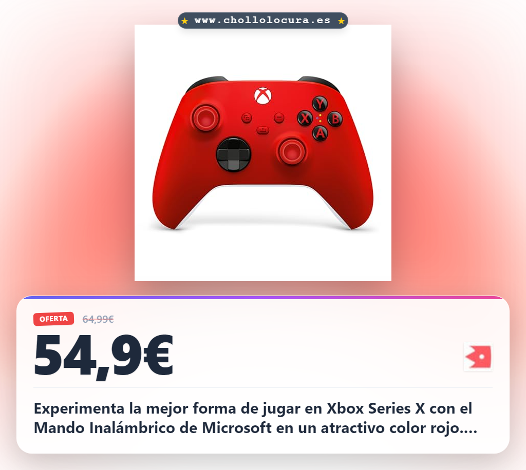 Microsoft Mando Inalámbrico - Color Rojo (Xbox Series X)