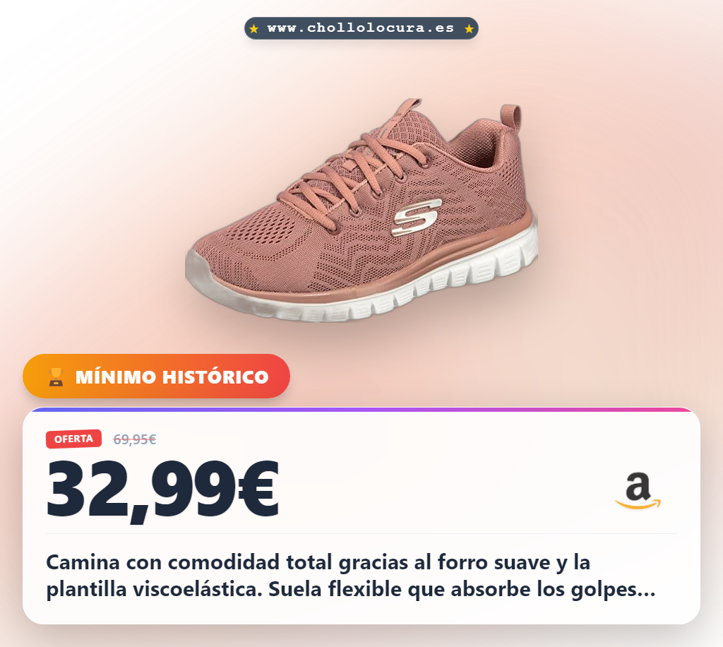 Aprovecha las zapatillas Skechers Graceful Get Connected para mujer con forro suave y suela flexible al mejor precio