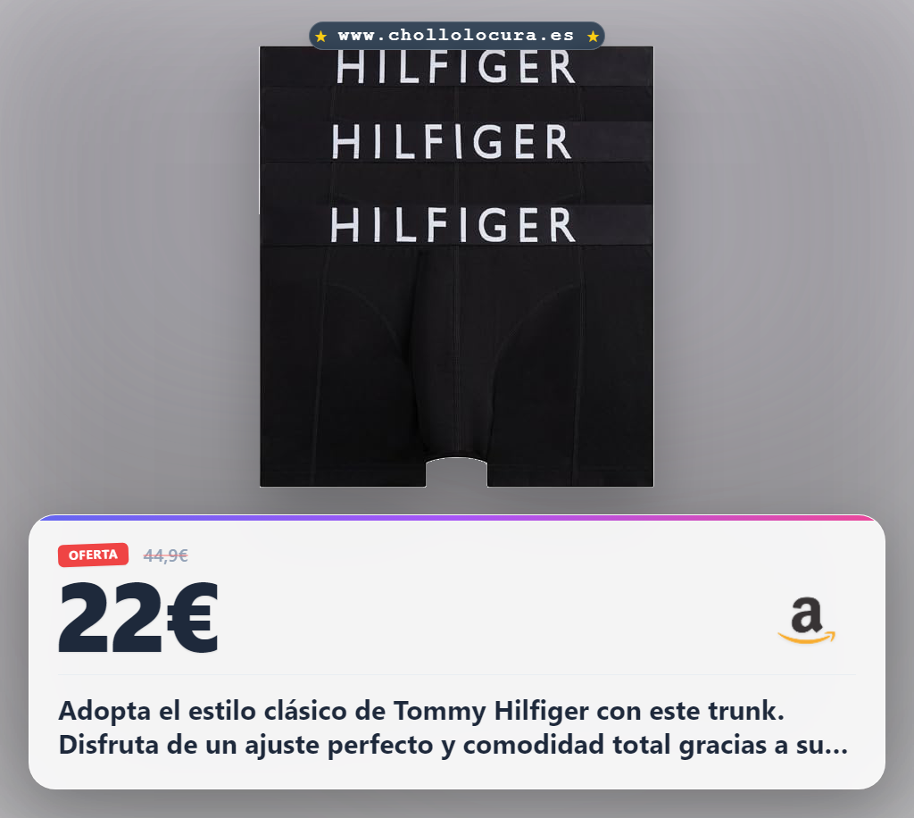 Logra el estilo clásico del Tommy Hilfiger Trunk Negro, traje de baño cómodo al mejor precio