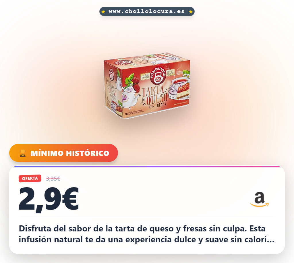 Aprovecha la infusión de tarta de queso con fresas sin calorías y sin teína al mejor precio