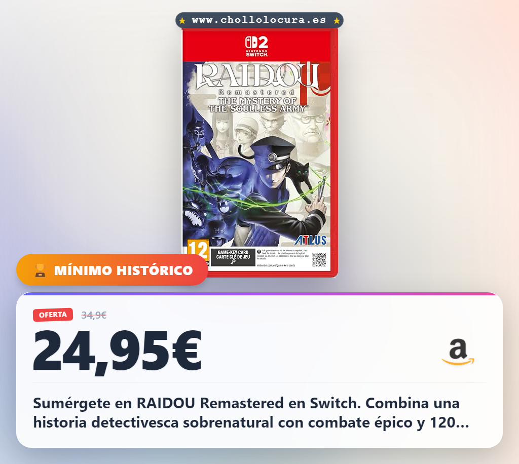 Llévate RAIDOU Remastered para Nintendo Switch con combate épico y 100 demonios al mejor precio de oferta en chollo