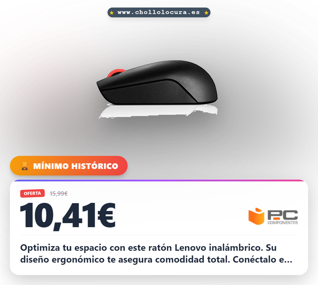 Llévate el mouse Lenovo Essential inalámbrico compacto ergonómico al mejor precio del mercado en oferta histórica