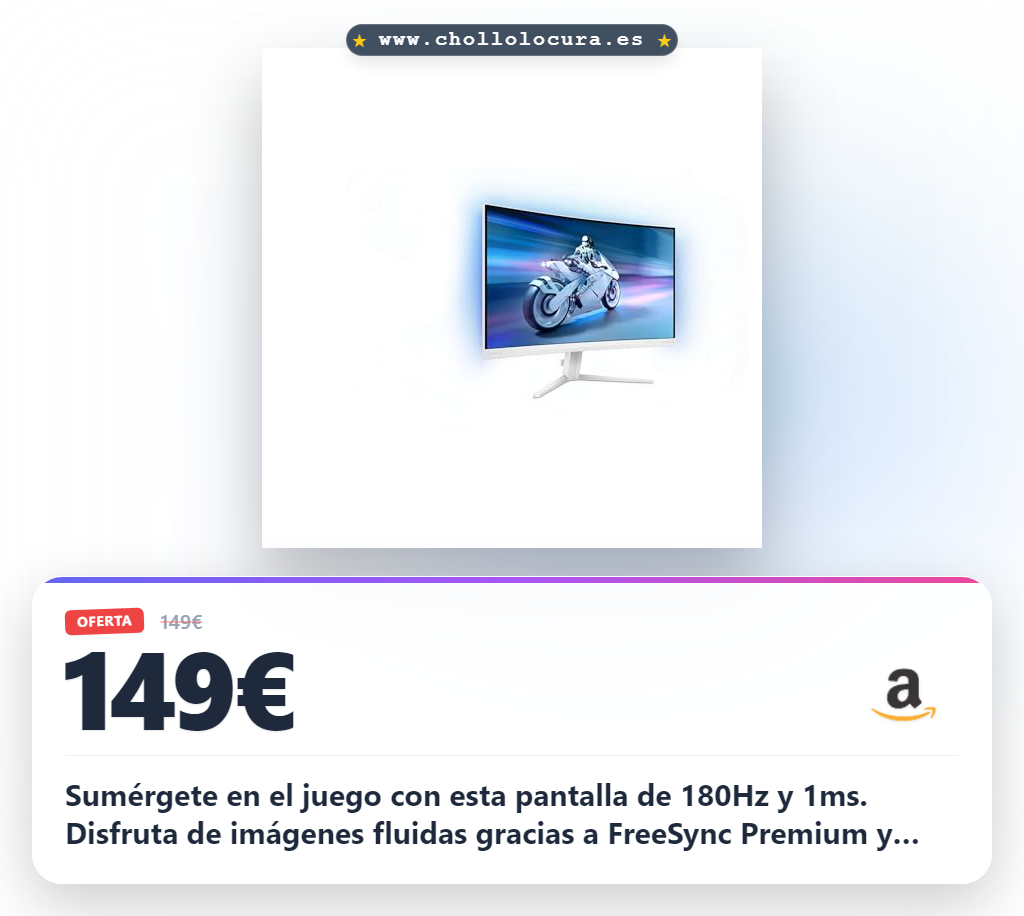 Consigue el monitor gaming Philips Evnia 27 pulgadas 180Hz con FreeSync Premium y HDR10 al mejor precio