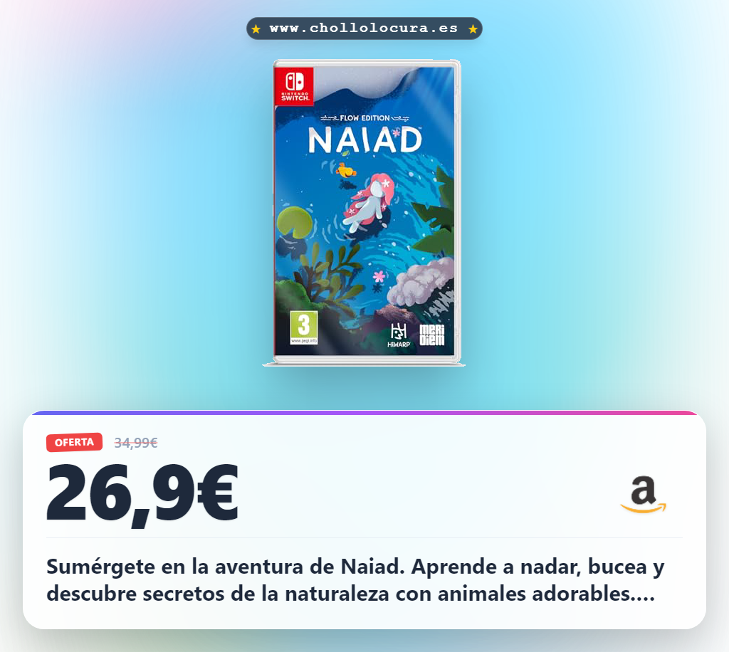Aprovecha NAIAD el juego de naturaleza y aventura para Nintendo Switch en oferta histórica