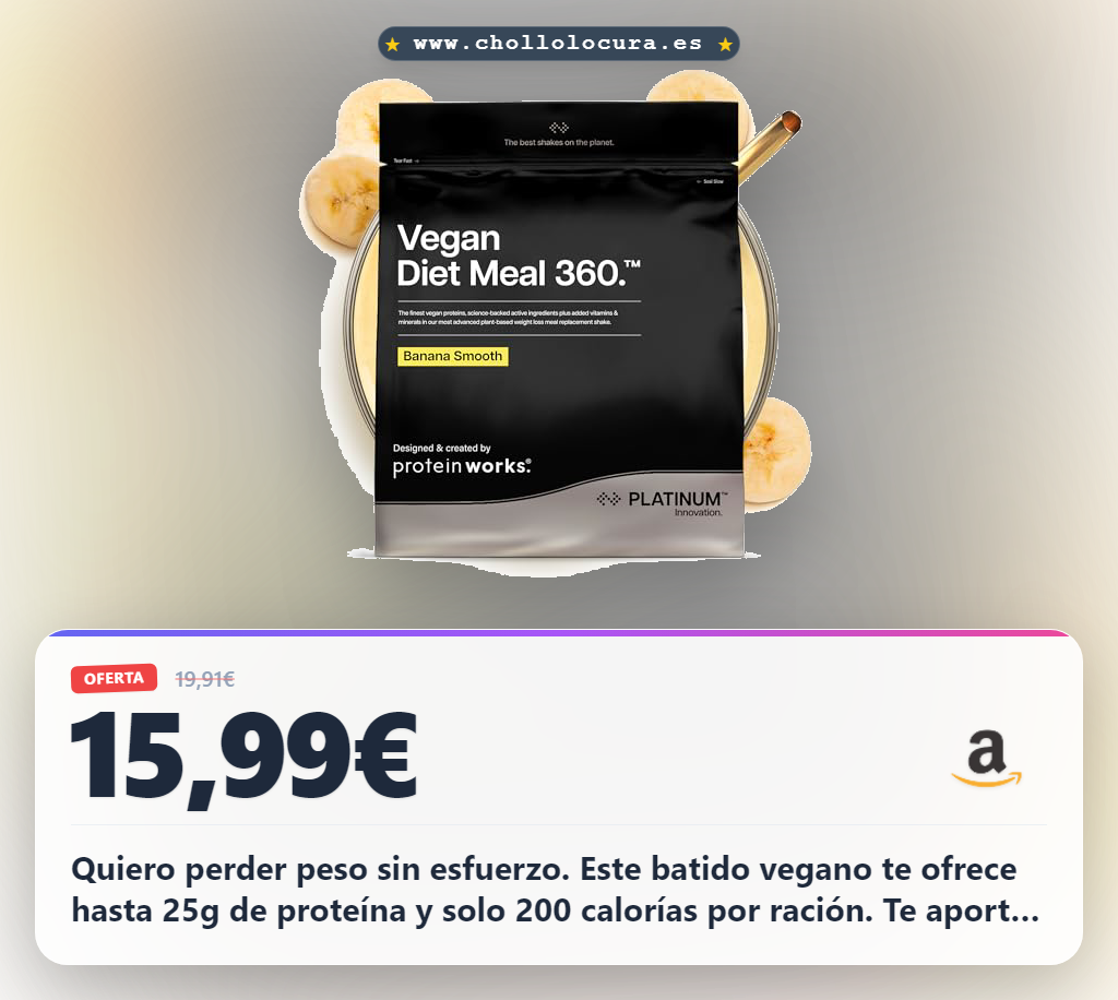 Aprovecha este batido THE PROTEIN WORKS vegano bajo en calorías para perder peso con 25g de proteína al mejor precio
