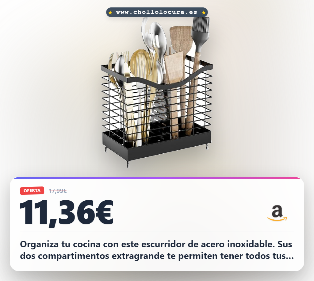 Aprovecha el escurridor de cubiertos de acero inoxidable 2 compartimentos para organizar tu cocina al mejor precio