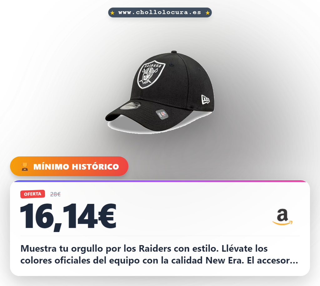 Aprovecha la gorra New Era NFL Las Vegas Raiders colores oficiales del equipo en oferta histórica