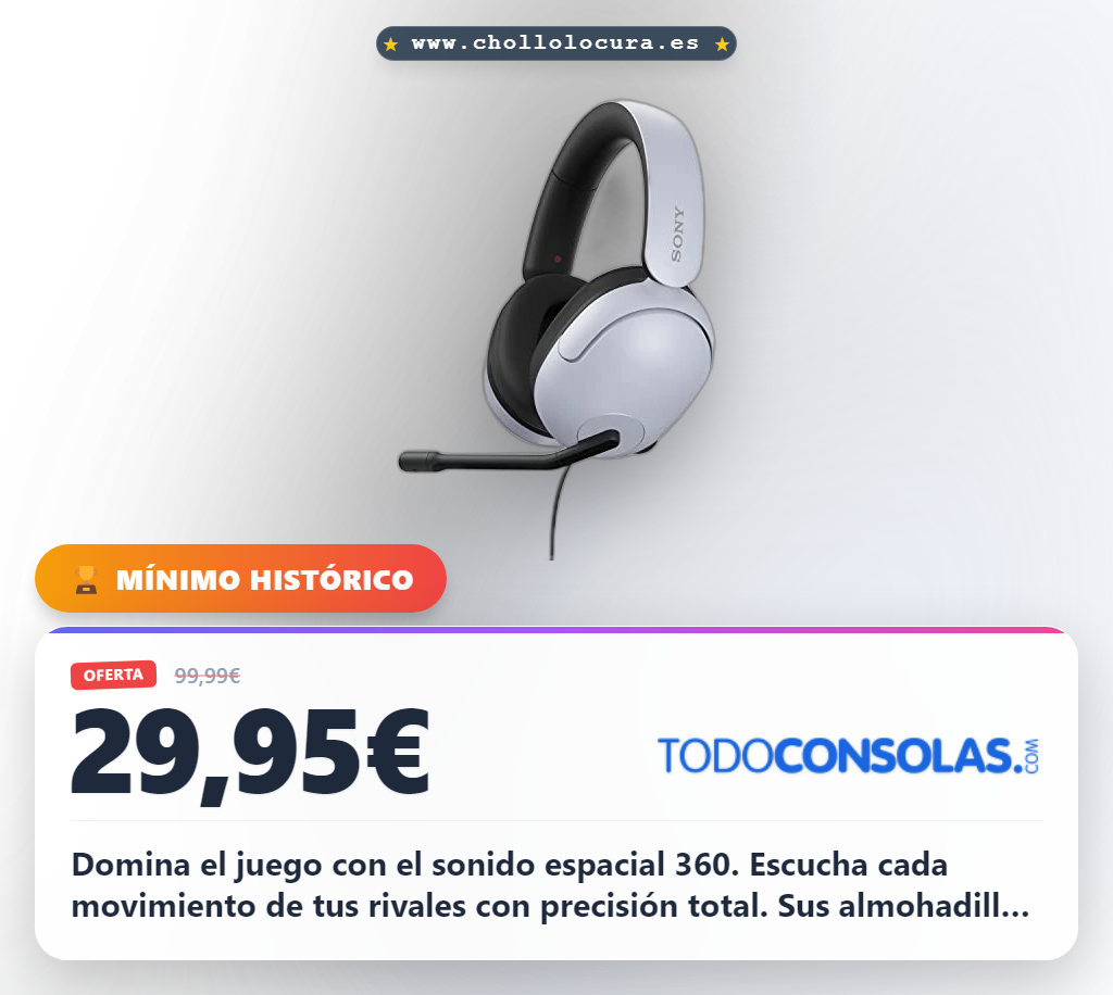 Logra la victoria con los Sony INZONE H3: sonido espacial 360 y micrófono boom al mejor precio.