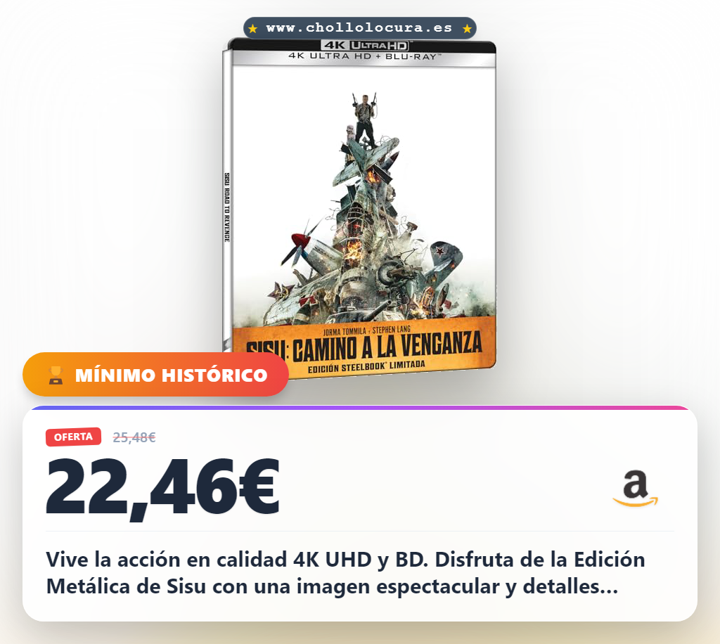 Aprovecha la Edición Metálica de Sisu Camino a la Venganza en 4K UHD y BD en oferta
