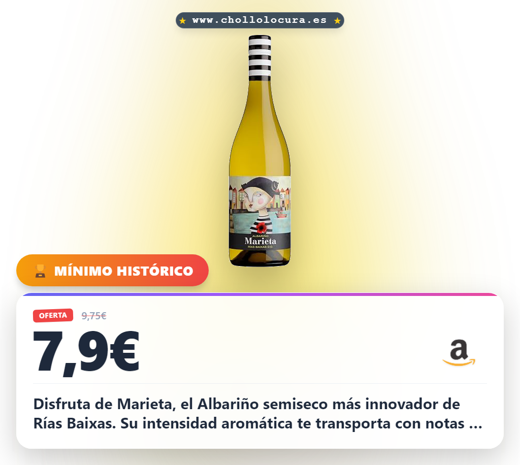 Aprovecha el vino blanco Marieta Albariño D.O. Rías Baixas semiseco. Intensidad aromática y maridajes perfectos para disfrutar.