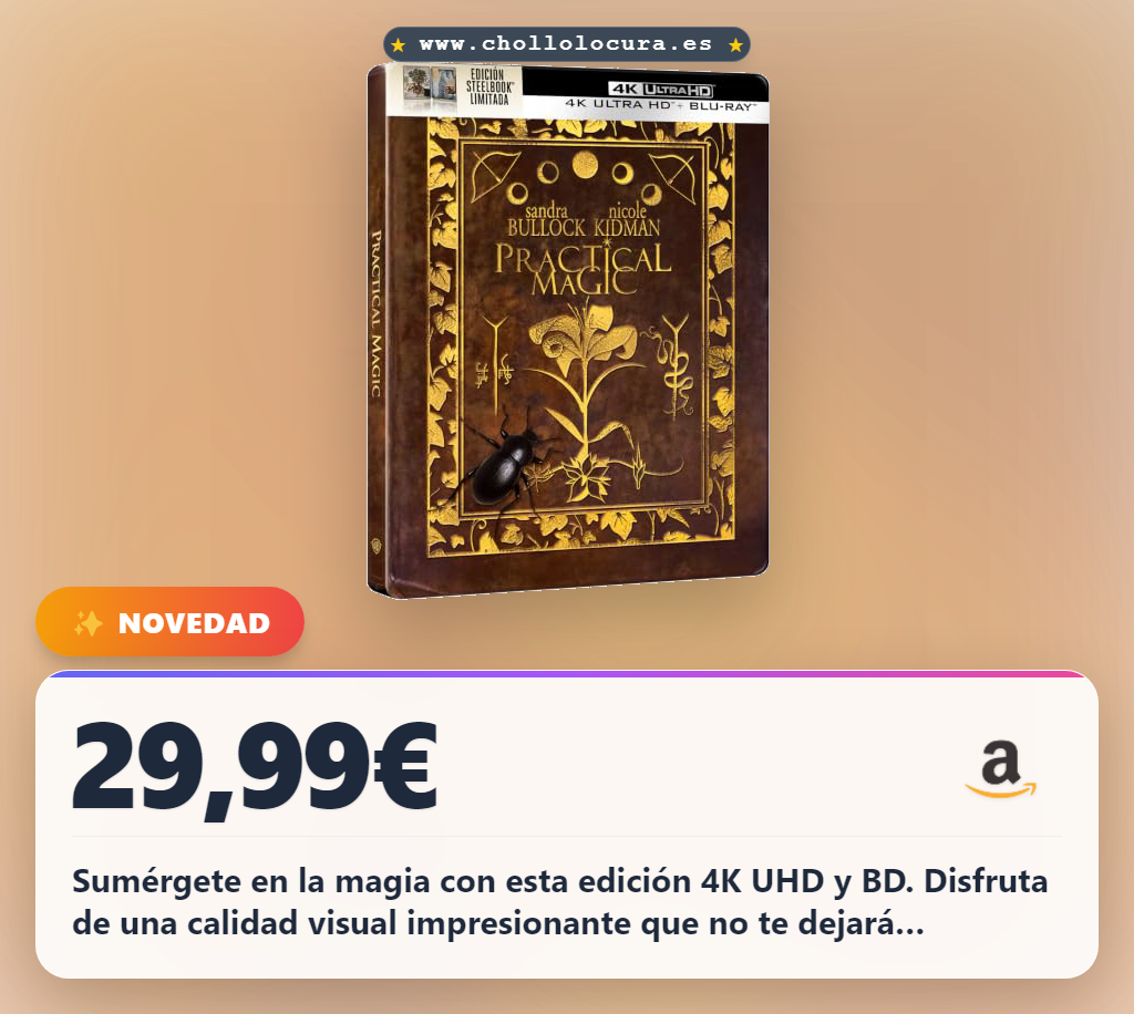 Compra Prácticamente magia 4K UHD y BD Edición Metálica a precio de chollo
