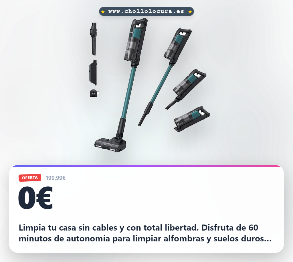 Aprovecha la Hoover HF3 Core sin cable. Limpieza dinámica, 60 minutos de autonomía y brosses anti-twist a precio de chollo