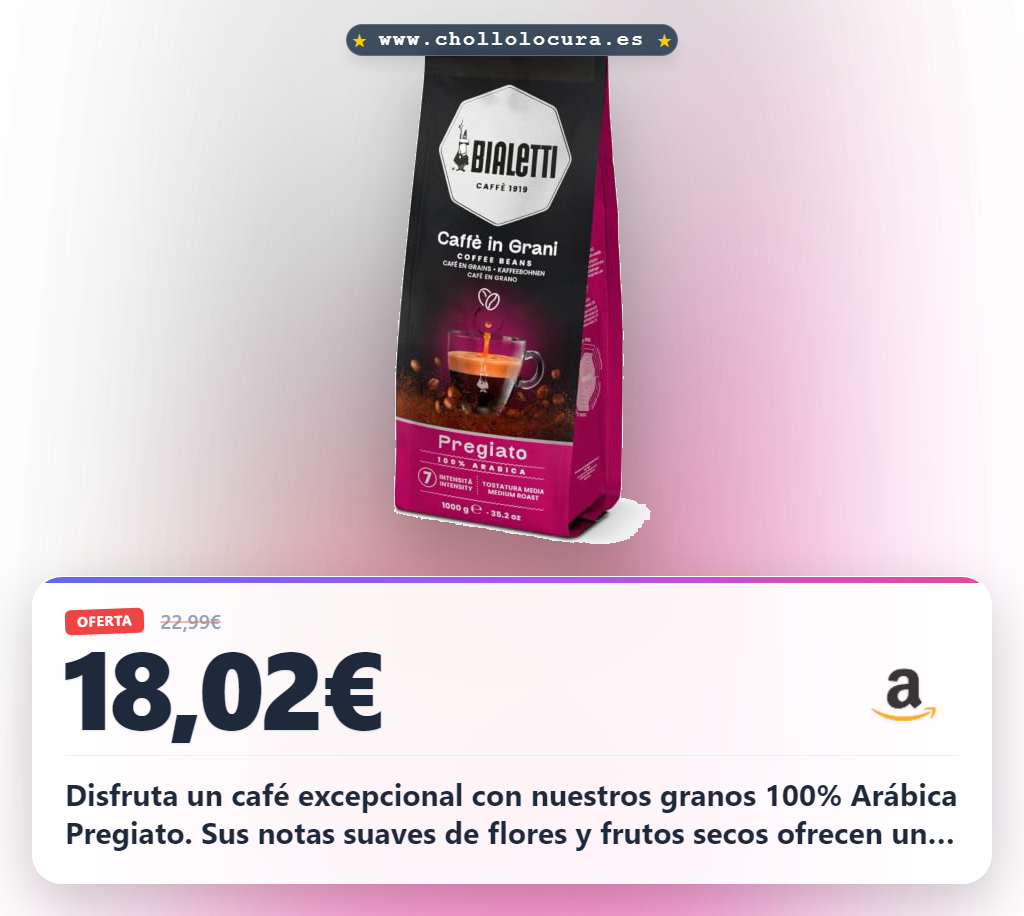 Consigue el café en grano Bialetti Expert 1 KG 100% Arábica Pregiato al mejor precio