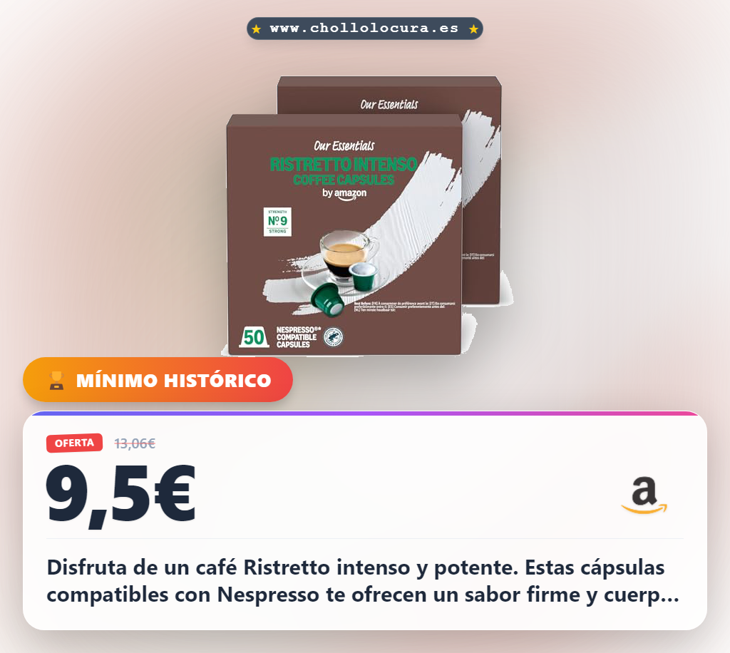 Aprovecha cápsulas de café Ristretto Intenso Nespresso compatibles con máquina y certificadas Rainforest Alliance