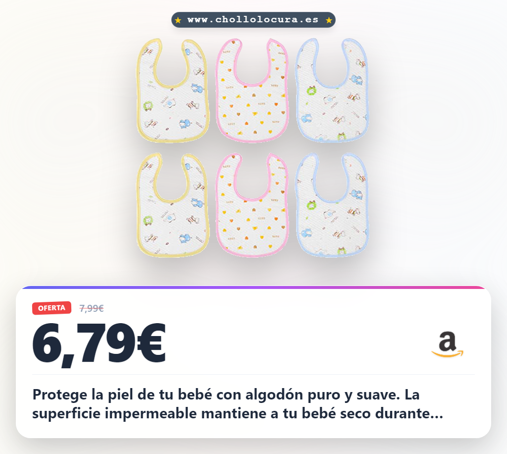 Compra los baberos impermeables Vicloon para bebé con algodón y bandanas a precio de chollo