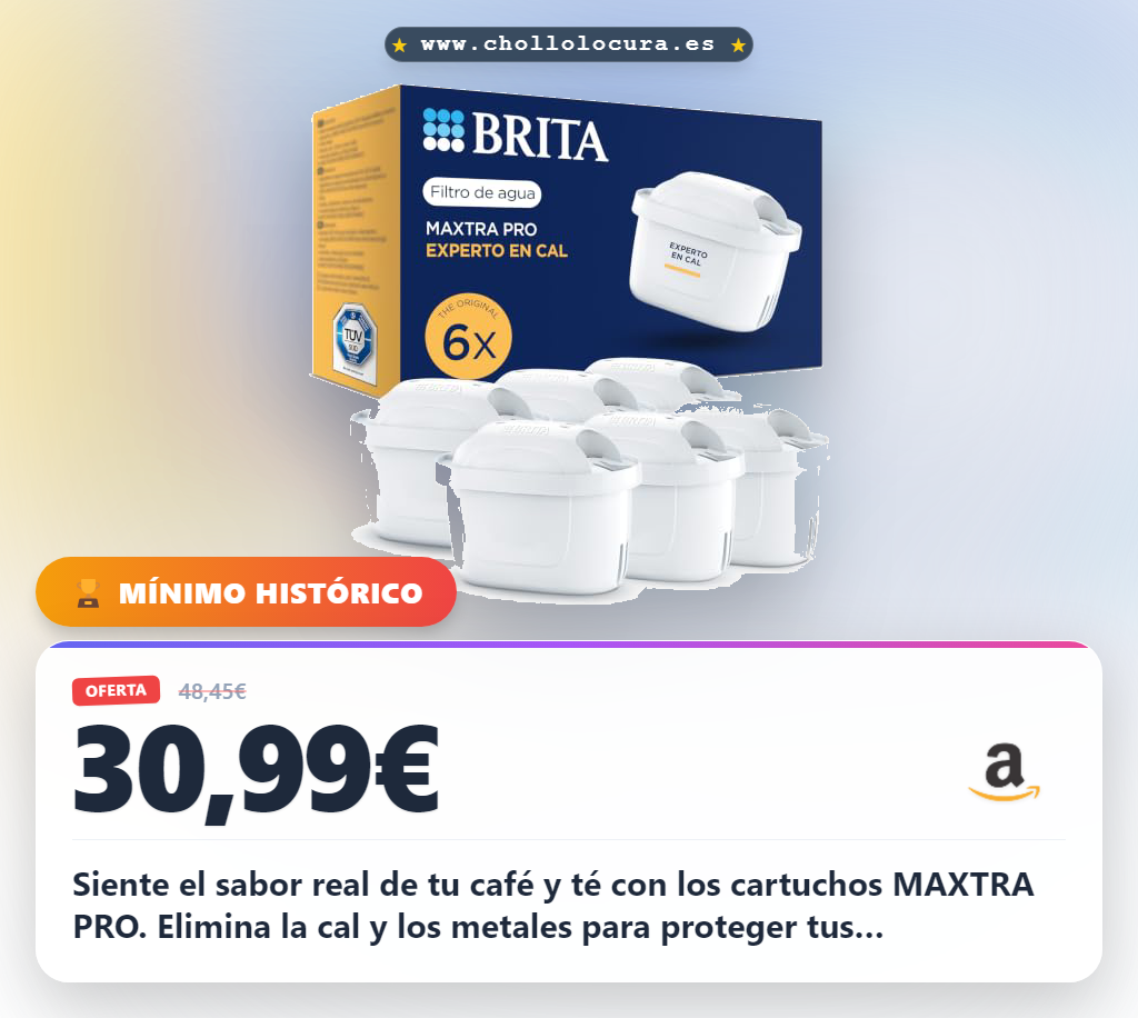 Aprovecha los cartuchos BRITA MAXTRA PRO para eliminar la cal y disfruta de café y té perfecto. Pack 6.
