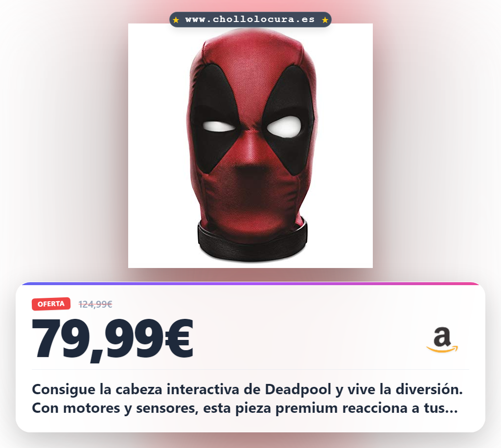 Aprovecha esta cabeza interactiva de Deadpool de Marvel Legends con motores y sensores para diversión asegurada