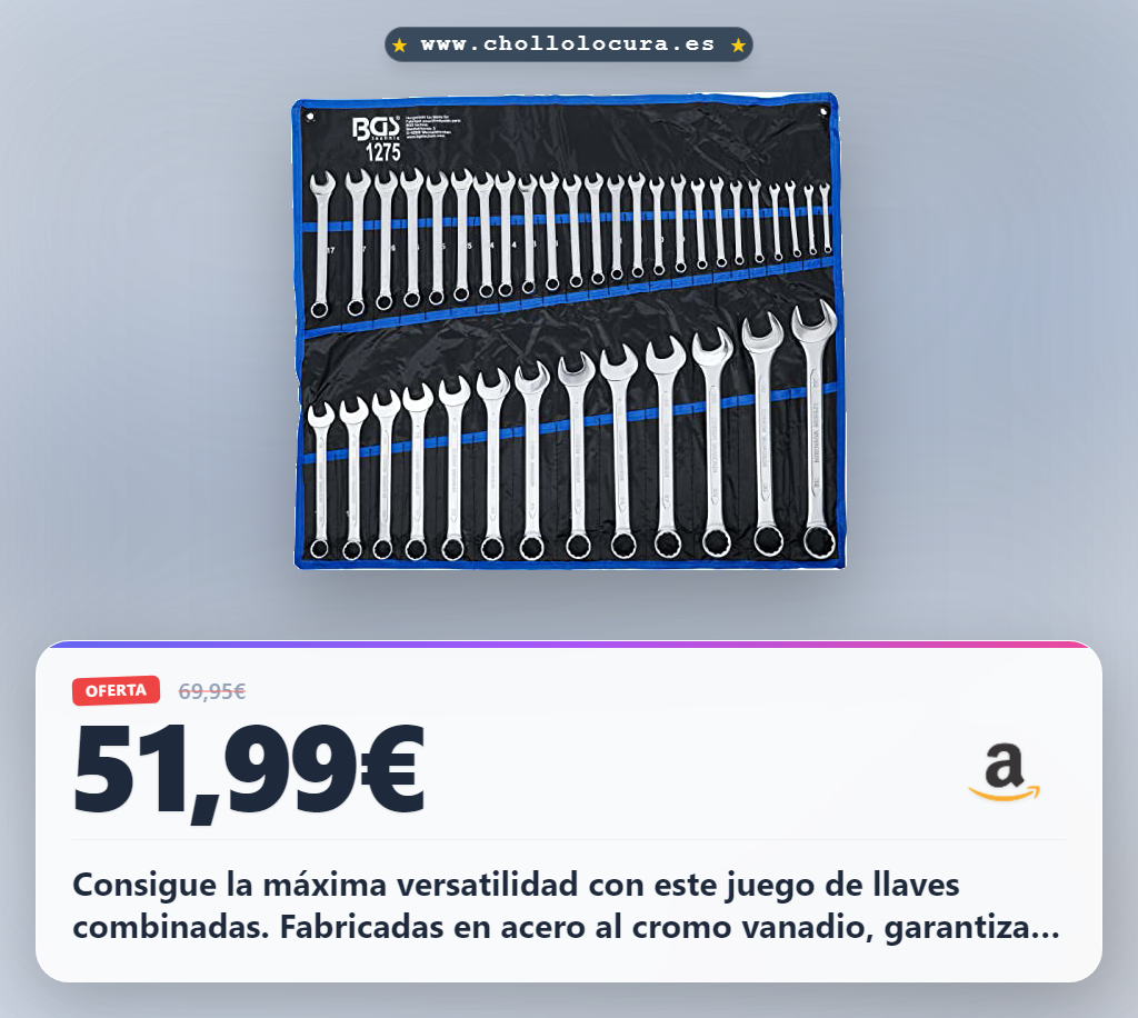 Consigue el juego de llaves combinadas BGS 1275 6-32 mm forjadas en caliente al mejor precio
