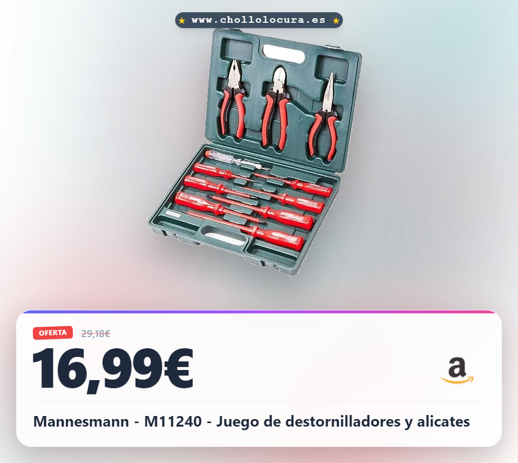 Mannesmann - M11240 - Juego de destornilladores y alicates